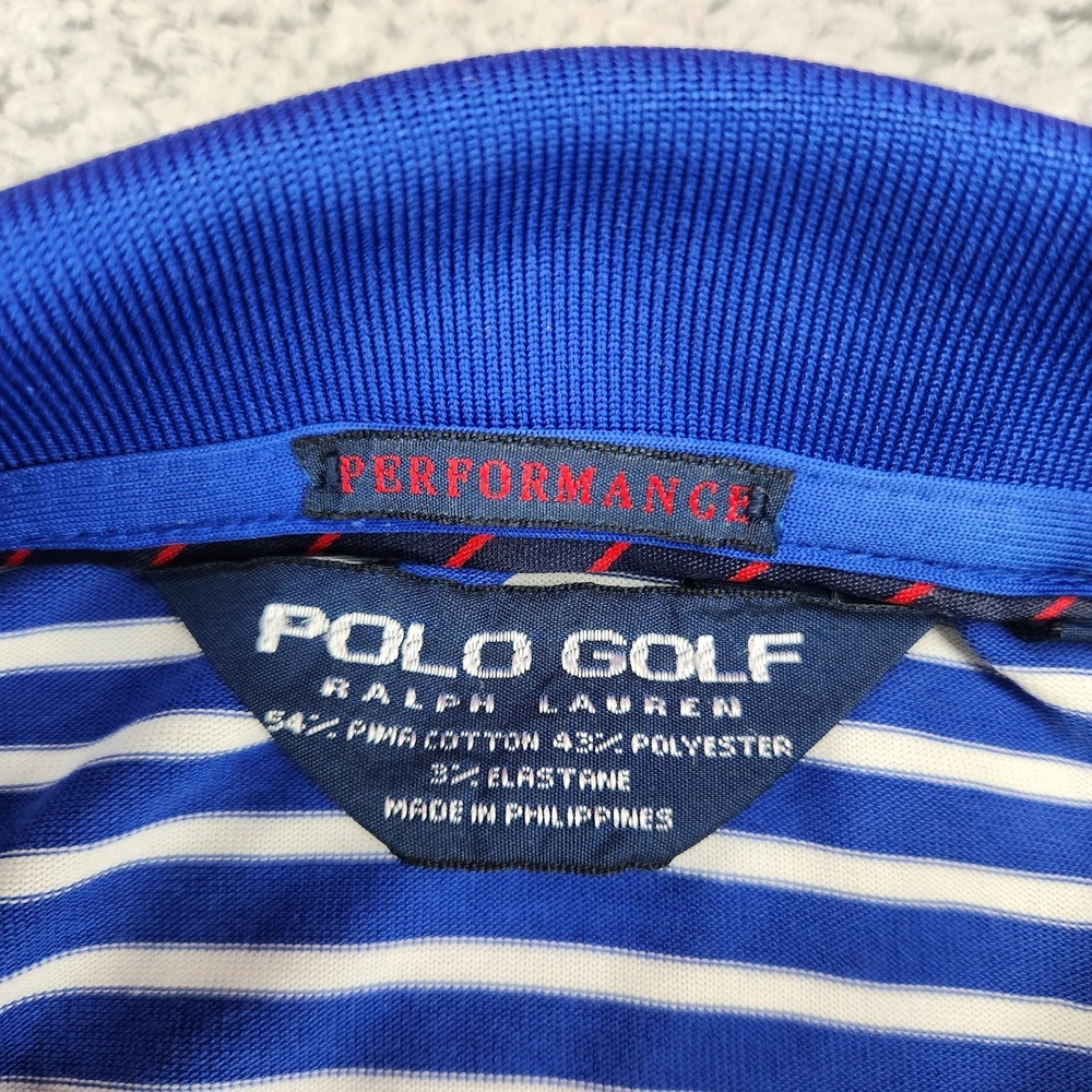 Polo Golf Ralph Lauren Performance Polo Shirt Mens M Wyndahm Championship Blue - Picture 7 of 8
